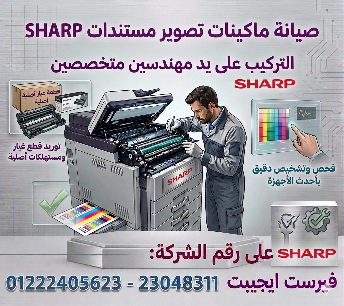 صيانة جميع انواع ماكينات تصوير شارب